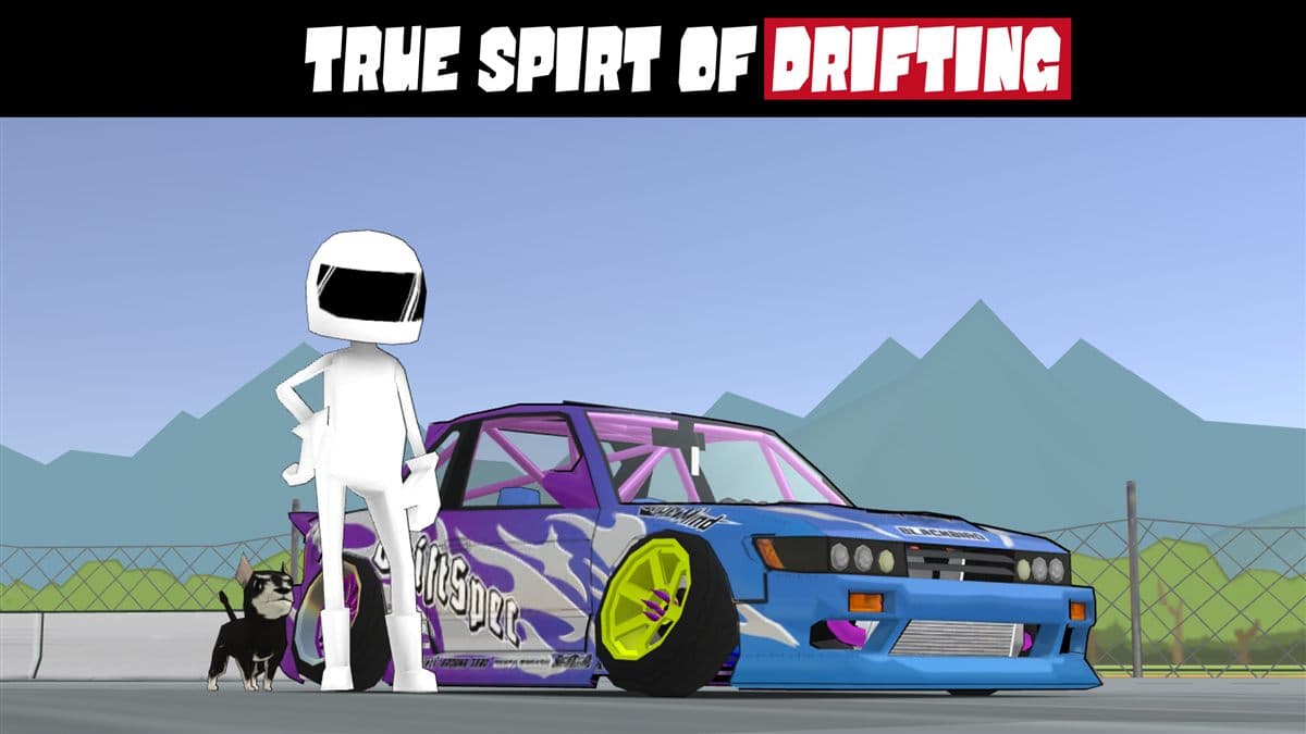 FR Legends drift racing gameplay on a circuit track