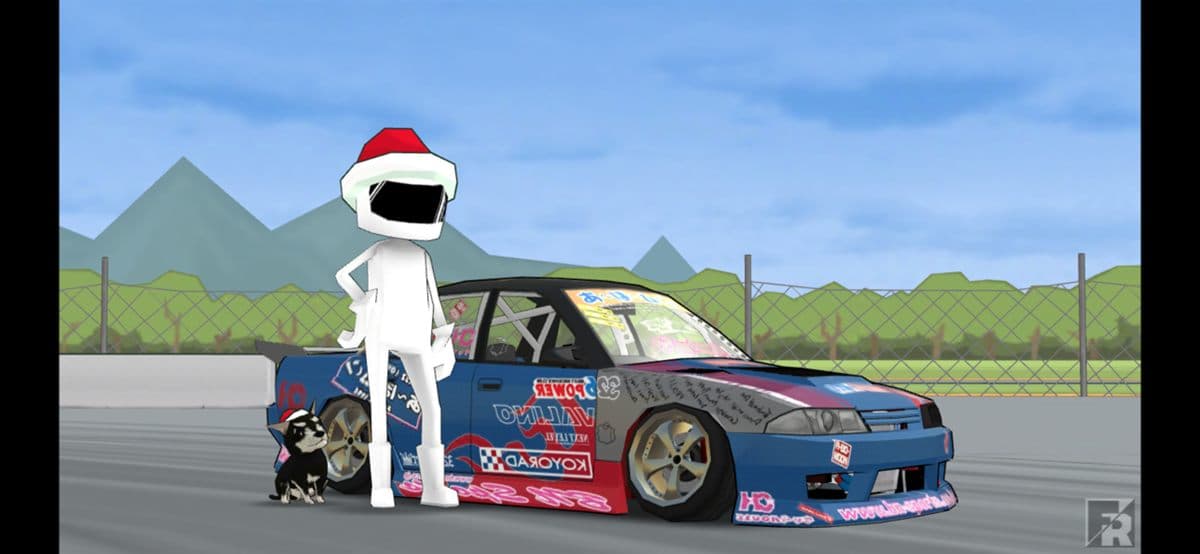 FR Legends drift gameplay on an iPhone